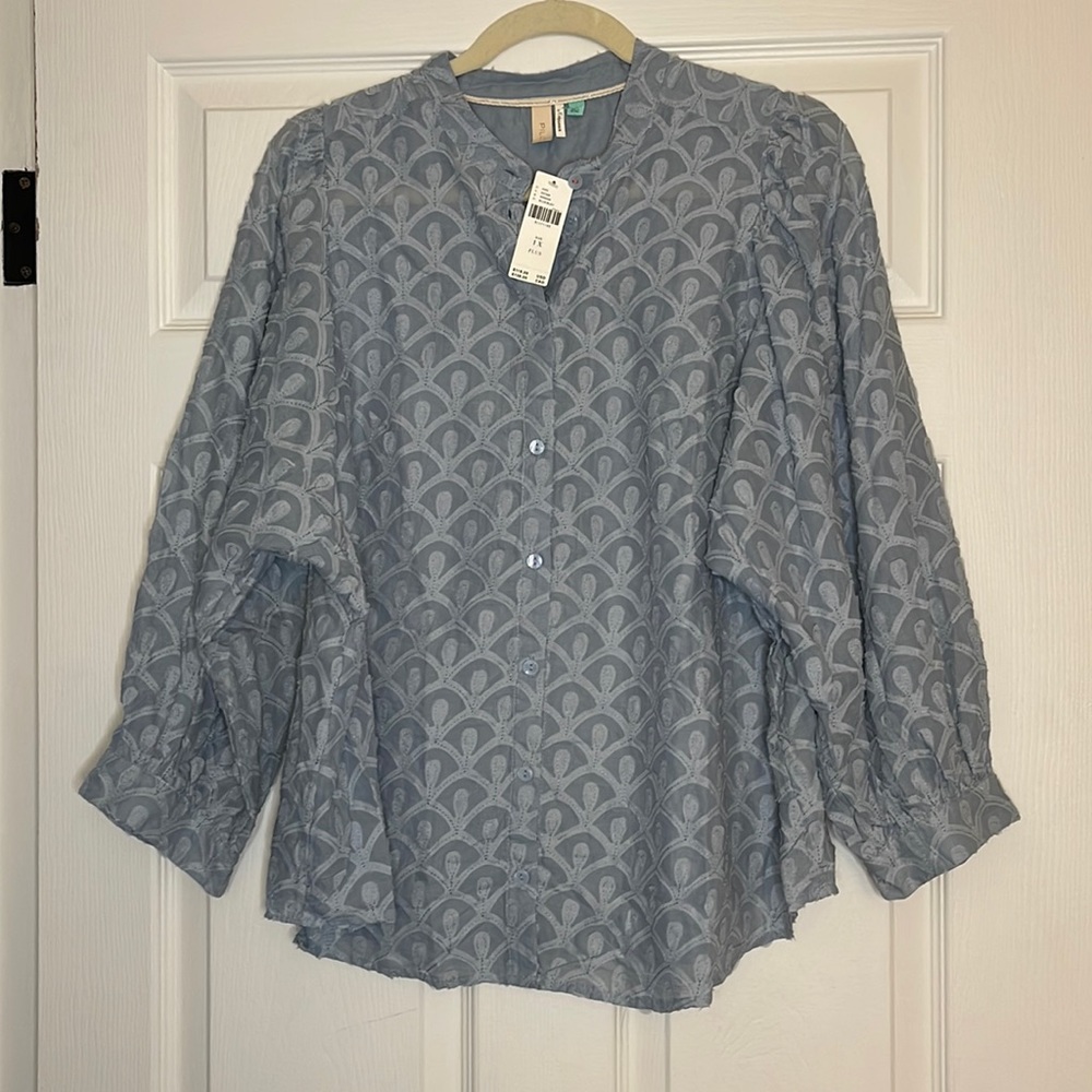 NWT Pilcro Anthro A+ Balloon Sleeve Button Down
